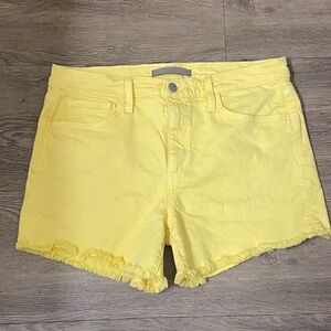 🍋 JOE’S Lemon Yellow The Ozzie Frayed Hem Women’s Denim Shorts
